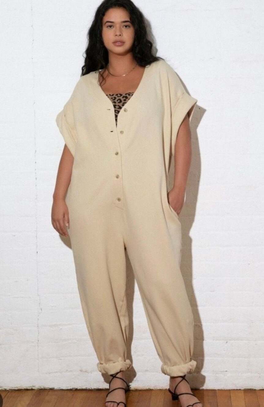 Mara Hoffman Cream Juniper Jumpsuit Size XL